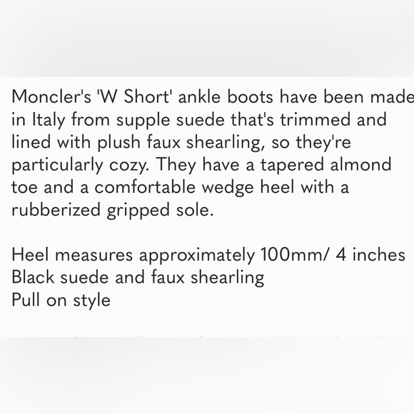 Moncler w short wedge boot size 40.5.
Worn twice. In amazing shape - Picture 9 of 13